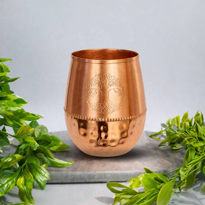 Kupferbecher 400 ml „Baum des Lebens“ – schwere Ausführung