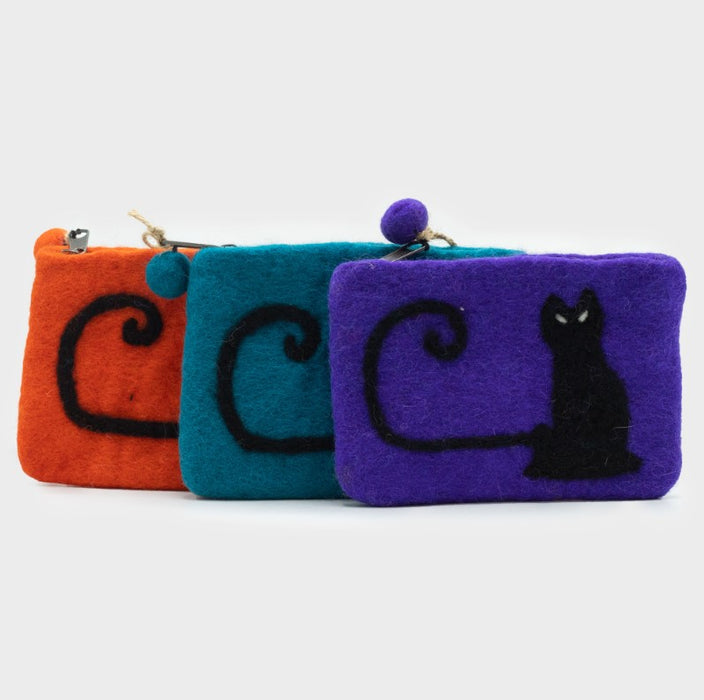 Filz-Täschchen – Nachtkatze violett