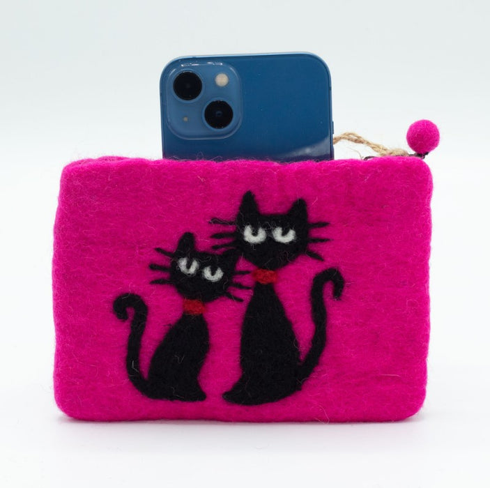 Filz-Täschchen – Kätzchen pink