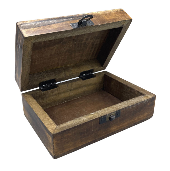 Holzbox mit Keramikdeckel – Blue Stars, mittel (B-Ware)
