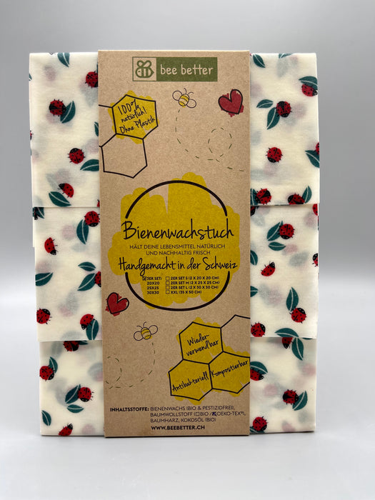 Bienenwachstuch 3er Set - Ladybirds