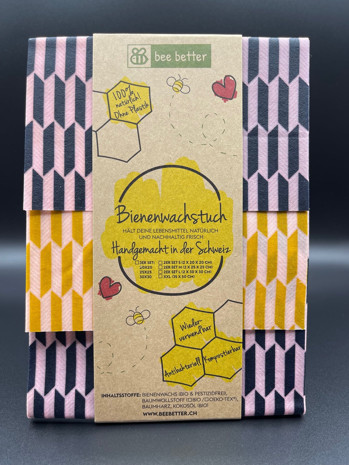 Bienenwachstuch 3er Set - Golden Twenties