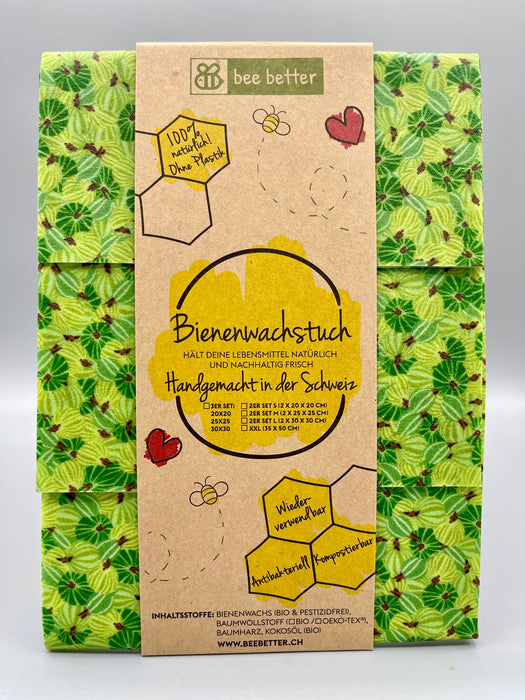Bienenwachstuch 3er Set - Stachelbeere