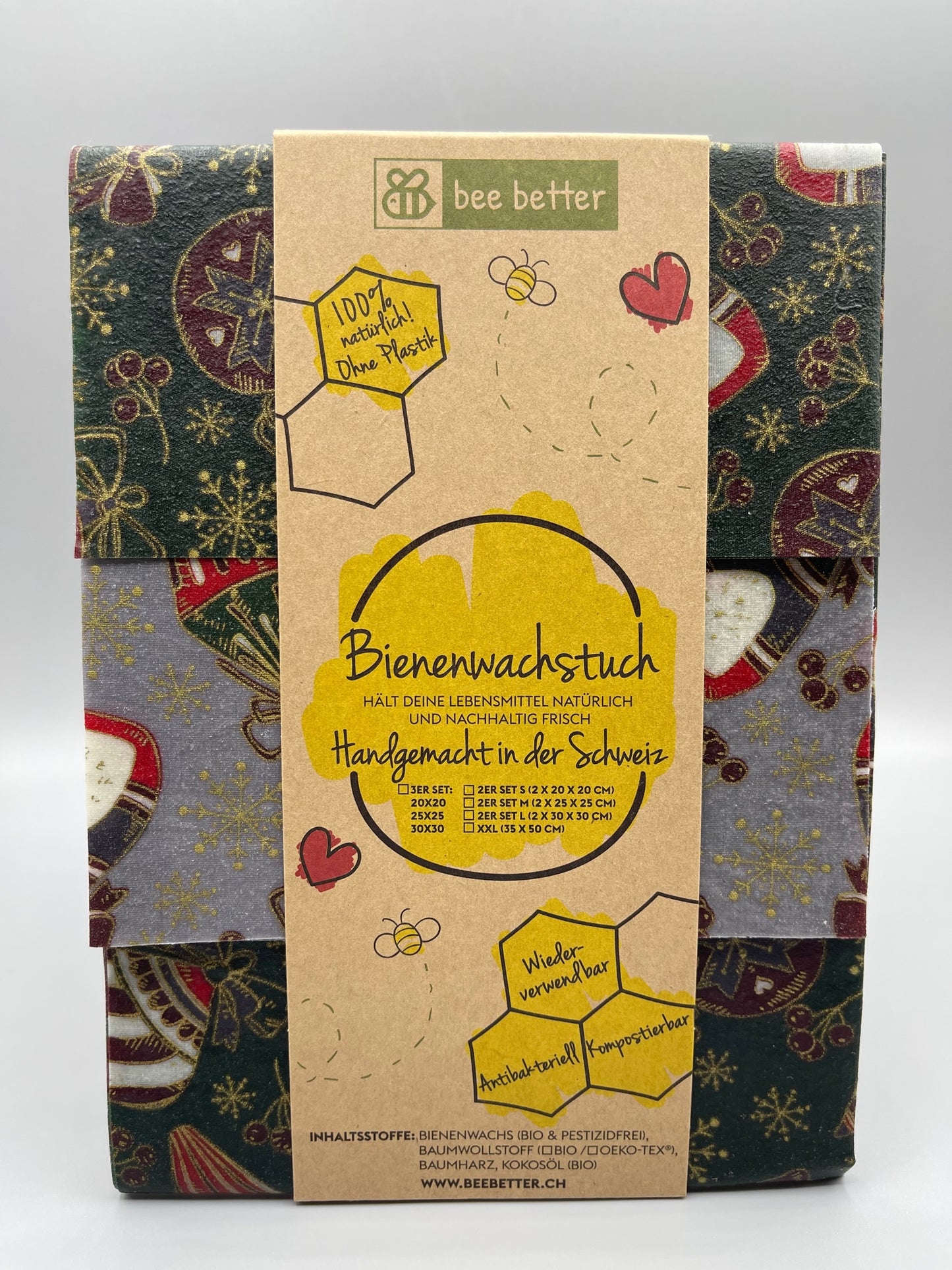 Bienenwachstuch 3er Set - X-Mas